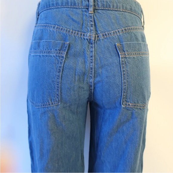 GUC Women J. Crew Blue Wide Leg Denim Jean 27P - Picture 4 of 5